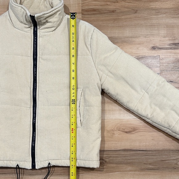 Like New Cream Corduroy Jacket with Black Zipper - Picture 4 of 6